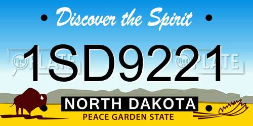 1SD9221 North Dakota License Plate