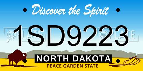 1SD9223 North Dakota License Plate