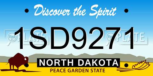 1SD9271 North Dakota License Plate