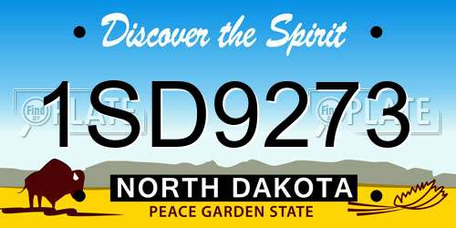 1SD9273 North Dakota License Plate
