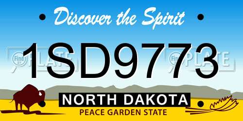 1SD9773 North Dakota License Plate