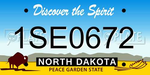 1SE0672 North Dakota License Plate
