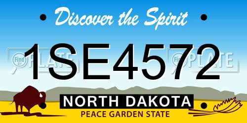 1SE4572 North Dakota License Plate