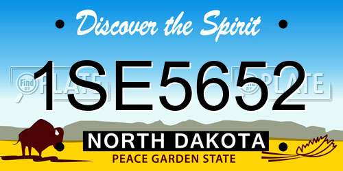 1SE5652 North Dakota License Plate