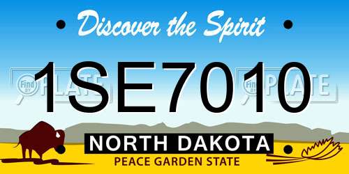 1SE7010 North Dakota License Plate