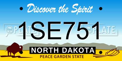 1SE751 North Dakota License Plate