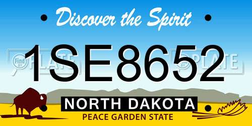 1SE8652 North Dakota License Plate