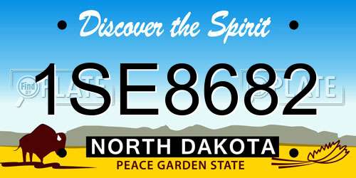 1SE8682 North Dakota License Plate