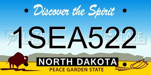 1SEA522 North Dakota License Plate