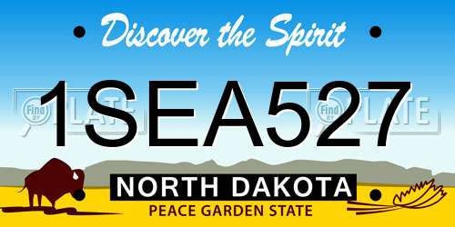 1SEA527 North Dakota License Plate
