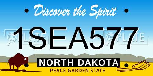 1SEA577 North Dakota License Plate