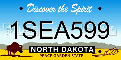 1SEA599 North Dakota License Plate