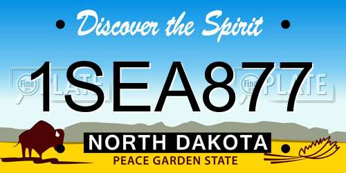 1SEA877 North Dakota License Plate