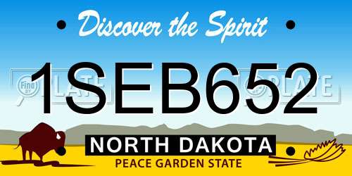 1SEB652 North Dakota License Plate