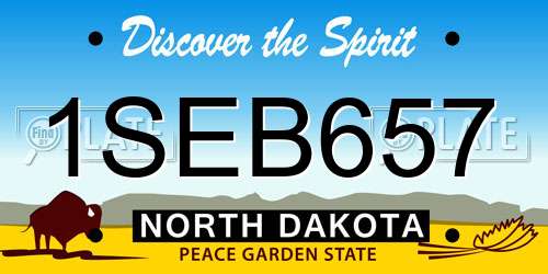 1SEB657 North Dakota License Plate