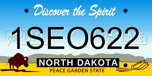 1SEO622 North Dakota License Plate