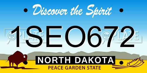 1SEO672 North Dakota License Plate