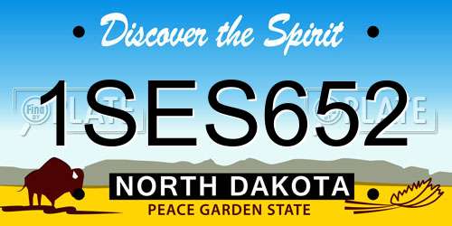 1SES652 North Dakota License Plate