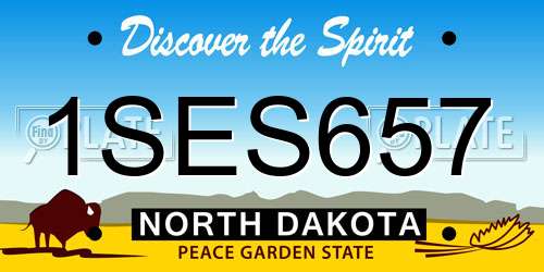1SES657 North Dakota License Plate