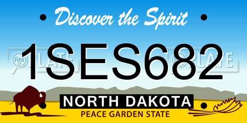 1SES682 North Dakota License Plate