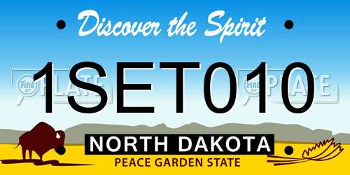 1SET010 North Dakota License Plate