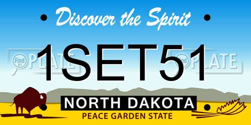 1SET51 North Dakota License Plate