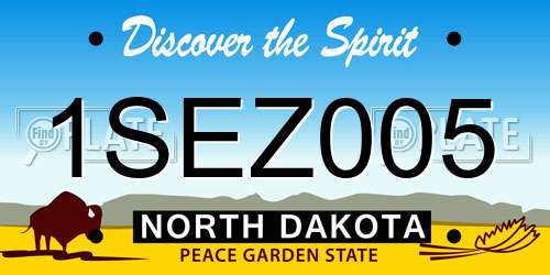 1SEZ005 North Dakota License Plate