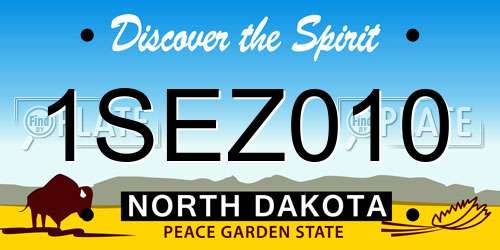 1SEZ010 North Dakota License Plate