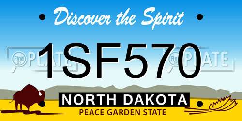 1SF570 North Dakota License Plate