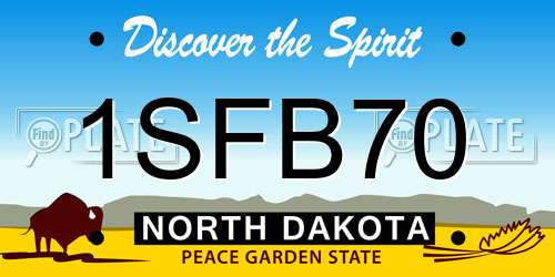 1SFB70 North Dakota License Plate