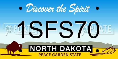 1SFS70 North Dakota License Plate
