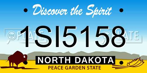 1SI5158 North Dakota License Plate