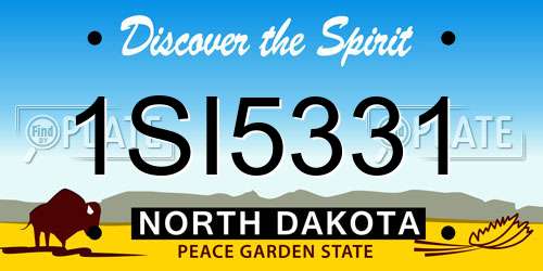 1SI5331 North Dakota License Plate