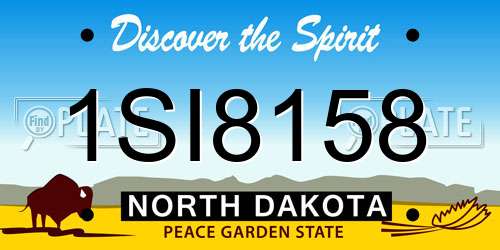 1SI8158 North Dakota License Plate