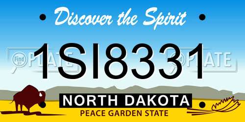 1SI8331 North Dakota License Plate