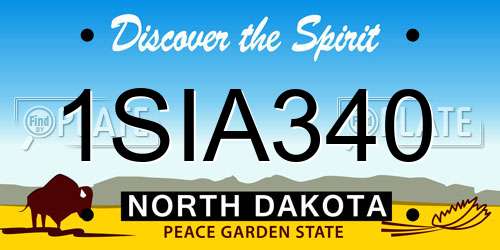 1SIA340 North Dakota License Plate