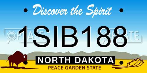 1SIB188 North Dakota License Plate
