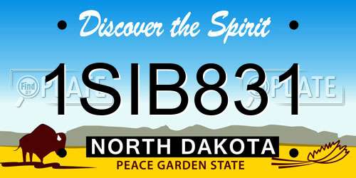 1SIB831 North Dakota License Plate