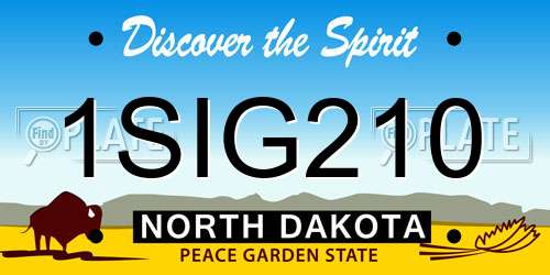 1SIG210 North Dakota License Plate