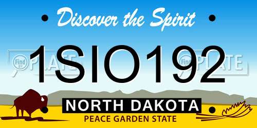 1SIO192 North Dakota License Plate