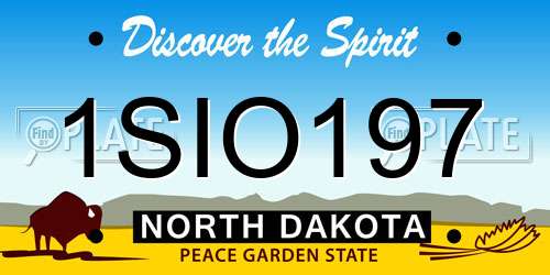 1SIO197 North Dakota License Plate