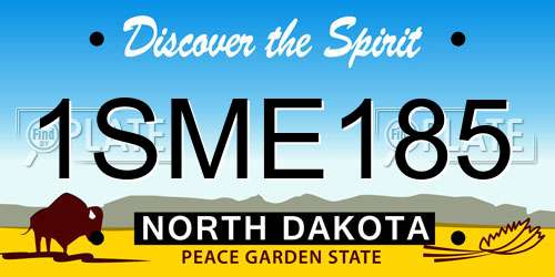 1SME185 North Dakota License Plate