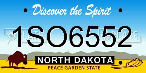 1SO6552 North Dakota License Plate