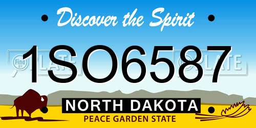1SO6587 North Dakota License Plate