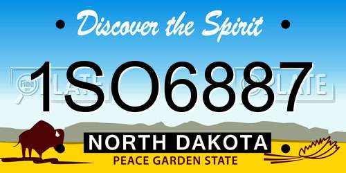 1SO6887 North Dakota License Plate