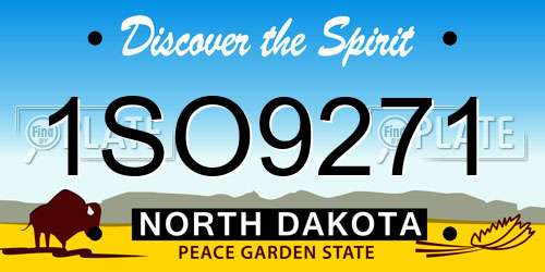 1SO9271 North Dakota License Plate