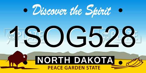 1SOG528 North Dakota License Plate