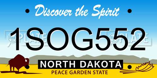 1SOG552 North Dakota License Plate