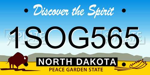1SOG565 North Dakota License Plate
