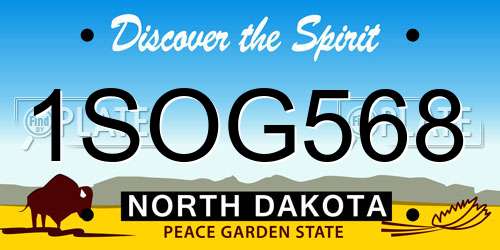 1SOG568 North Dakota License Plate